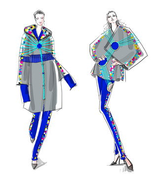 原创服装设计效果图系列2个女装
