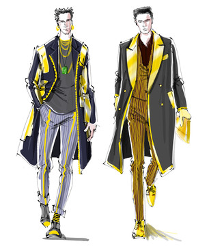 原创服装设计效果图系列2个男装