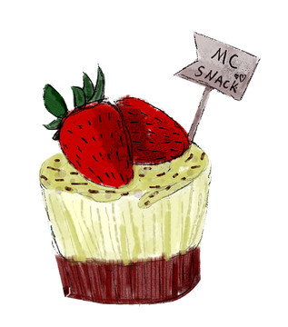 原创手绘草莓蛋糕