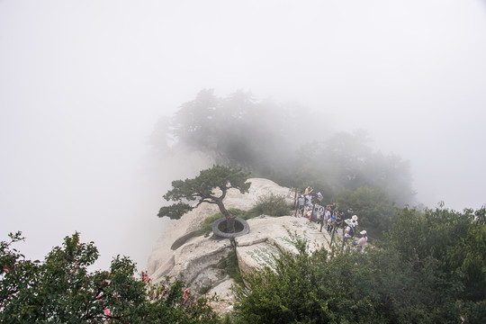 中国陕西华山悬崖风光