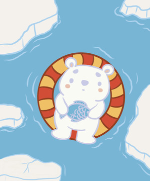卡通北極熊