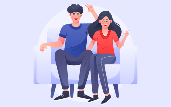 情侶情人節(jié)家庭醫(yī)療健康保險插畫