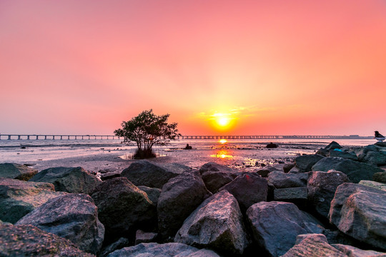 深圳西湾公园深圳日落