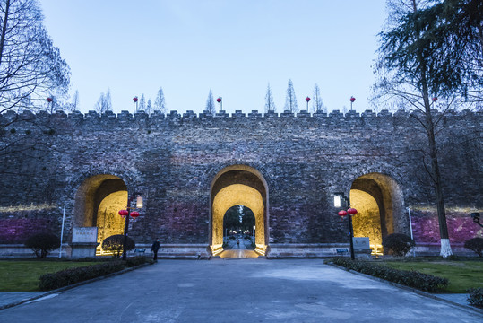 南京古代城门夜景