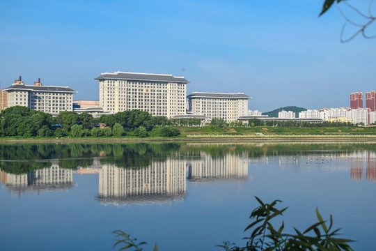 都市风光倒影