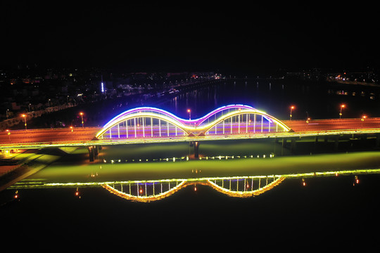 江西省吉安市吉水县文峰大桥夜景
