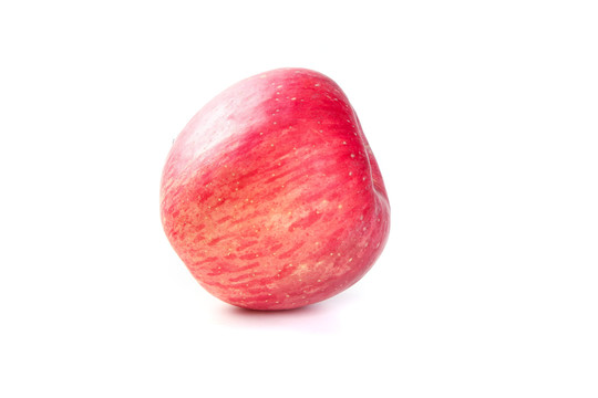 白底上的红富士苹果