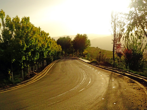 夕阳下的公路