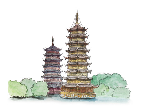 桂林雙塔