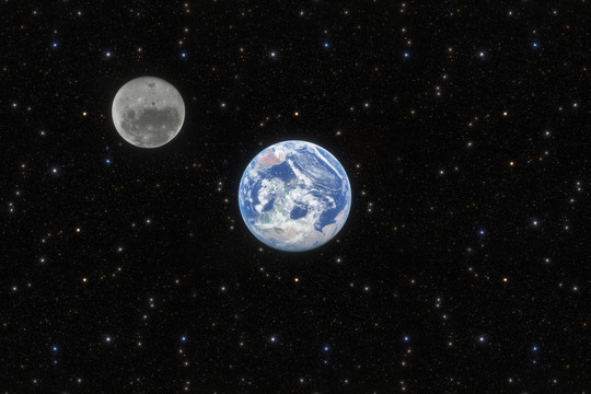 地球月球高清合成摄影