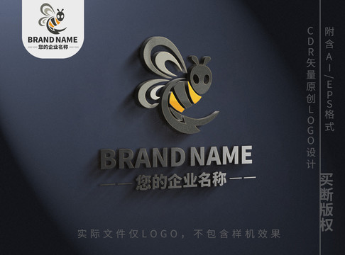 小蜜蜂昆虫动物logo标志