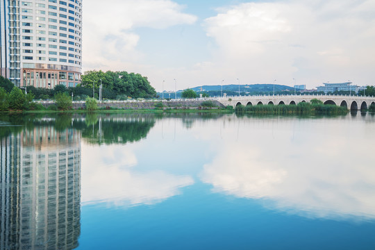 武汉城市天际线和水果湖风光