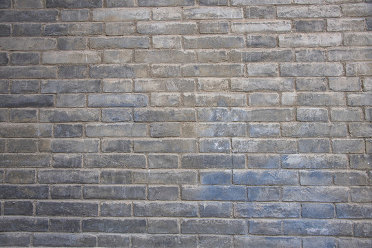中国陕西西安明城墙灰砖墙