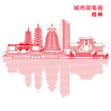 桂林城市简笔画