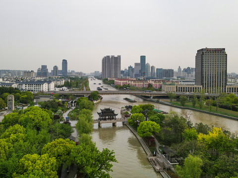 航拍苏州京杭大运河