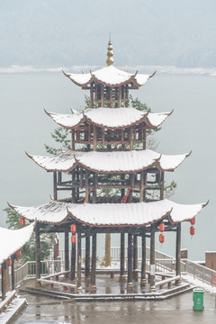 雅女湖冬季雪景