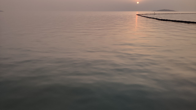 夕阳太湖