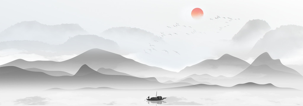 中國風(fēng)水墨山水畫