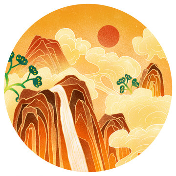 國(guó)潮山水