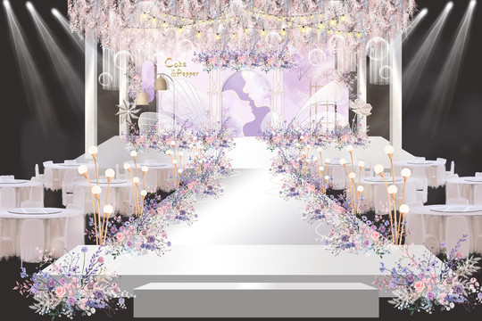 粉紫色主题婚礼