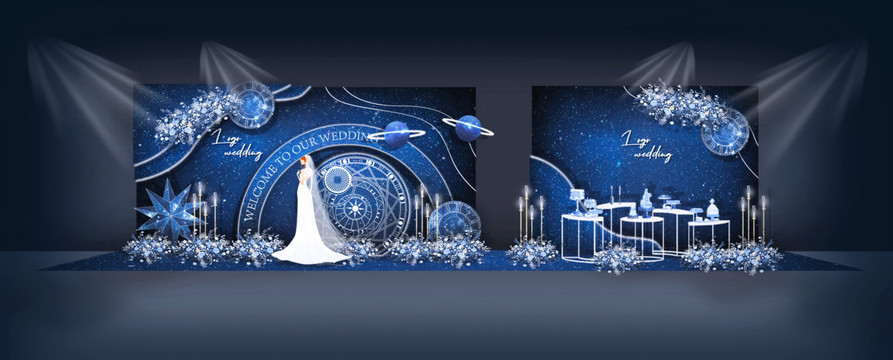 藍色星空夢幻星月神話婚禮