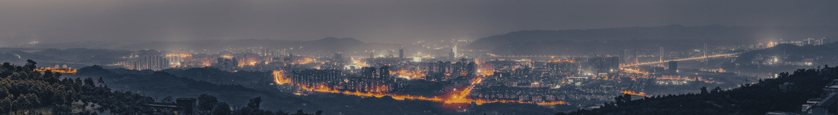 宜宾夜景城市景观全景图