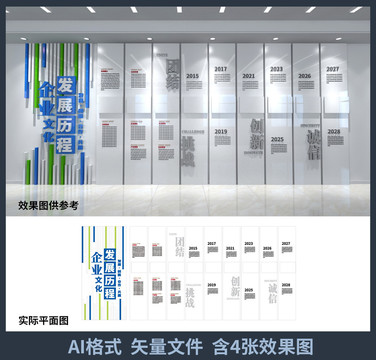 公司企业发展历程文化墙设计