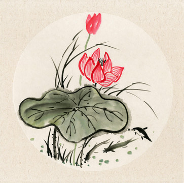 國(guó)畫(huà)荷花