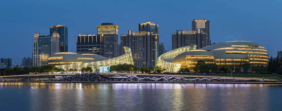 河南艺术中心夜景全景