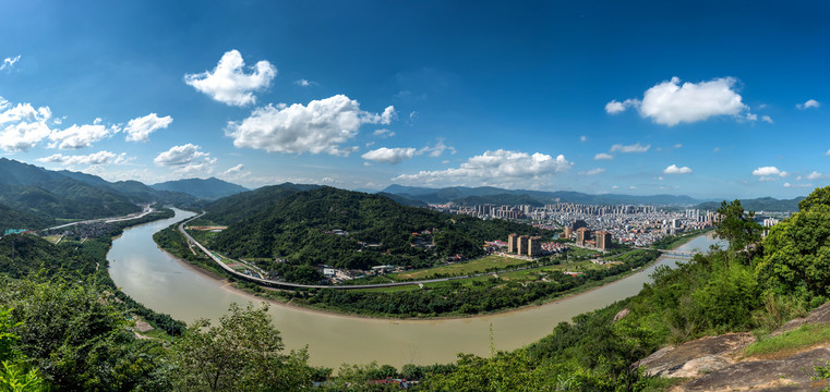 连江县狮山风景全景图