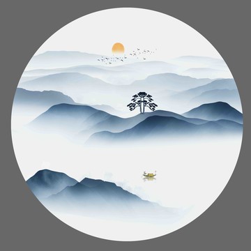 新中式水墨山水畫(huà)