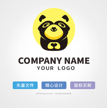 熊猫比心logo