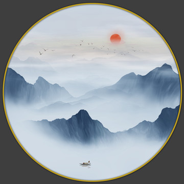 鴻運(yùn)當(dāng)頭山水畫