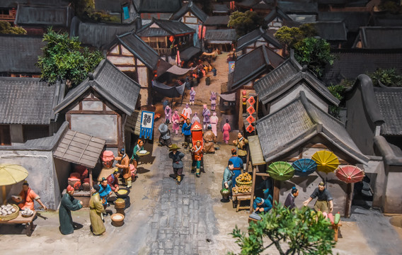 宋代福州安泰河畔市井繁荣场景