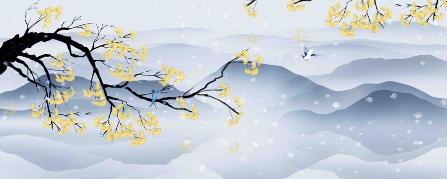 水墨銀杏
