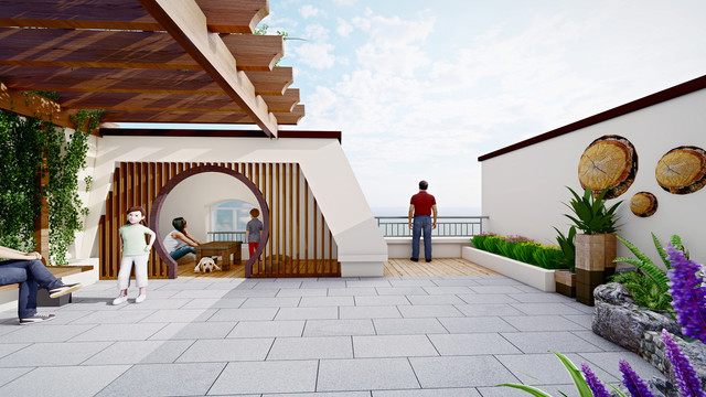屋顶花园景观设计方案效果图