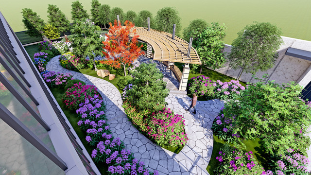 厂区庭院花园景观设计方案效果图