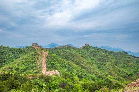 北京蟠龙山长城建筑风景