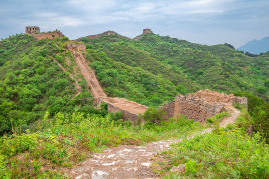 北京蟠龙山长城建筑风景