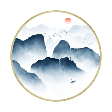 山水裝飾畫