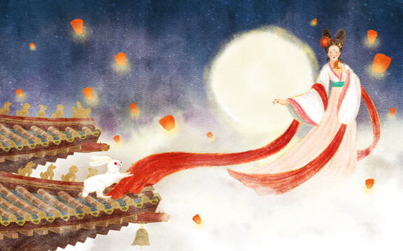 中國(guó)風(fēng)中秋節(jié)節(jié)日插畫(huà)