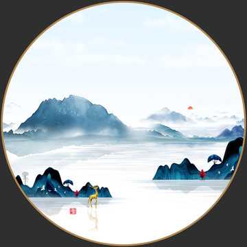 新中式山水禪意畫