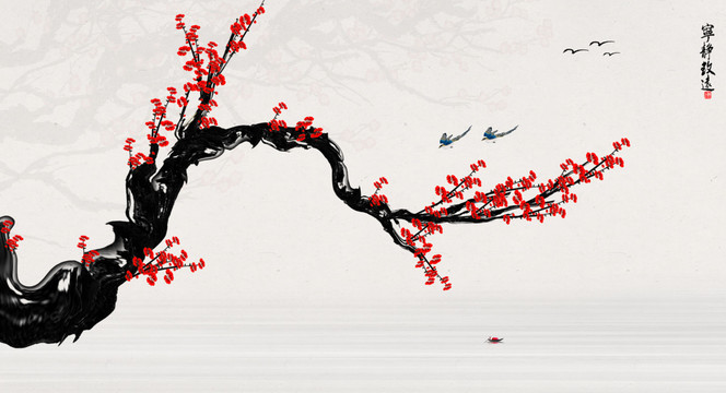 梅花背景墻
