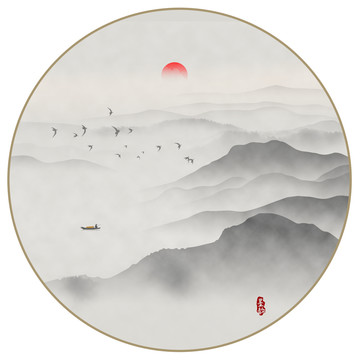 圓形山水畫