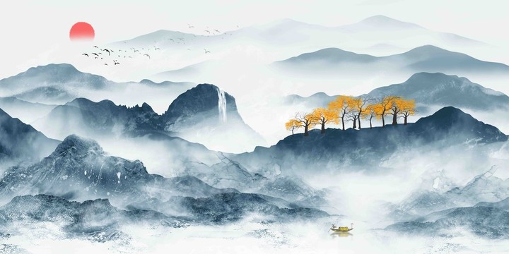 新中式抽象山水畫