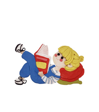 世界讀書(shū)日讀書(shū)看書(shū)卡通人物素材