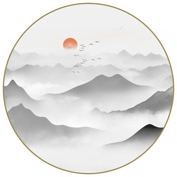 圓形山水