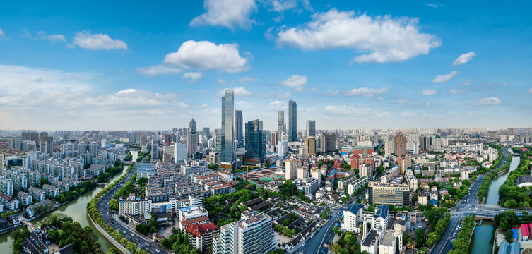 航拍江苏无锡城市风光全景