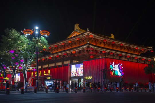 大唐不夜城古建筑夜景