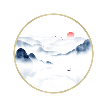 山水裝飾畫